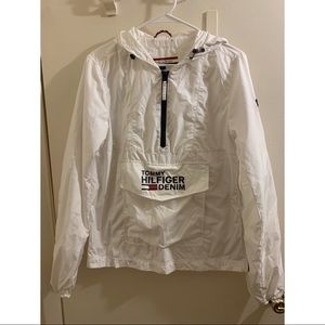 mens xs white tommy windbreaker